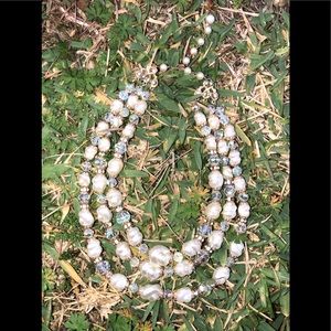 Vintage costume 3 strand necklace pearl circa1940s